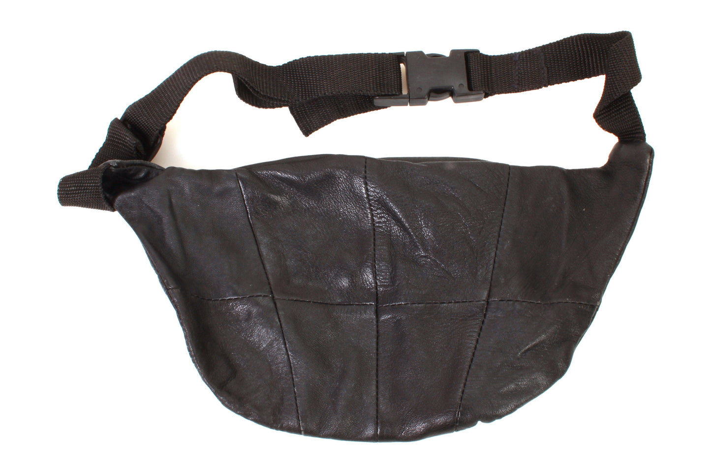 Fanny Pack Pouch Soft Black Leather Vintage 1970s
