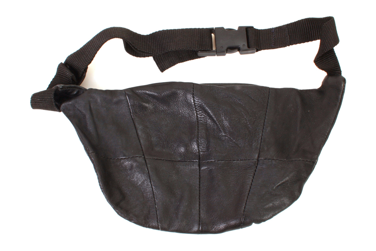 Fanny Pack Pouch Soft Black Leather Vintage 1970s