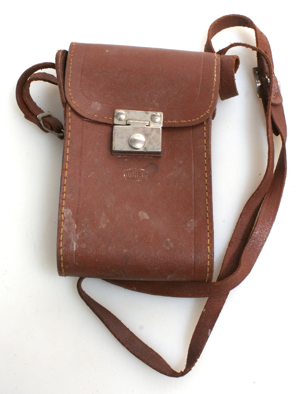Camera Case Vintage Brown Leather 1950s Steampunk