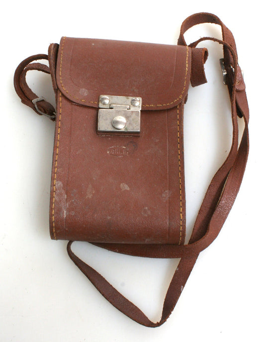 Camera Case Vintage Brown Leather 1950s Steampunk