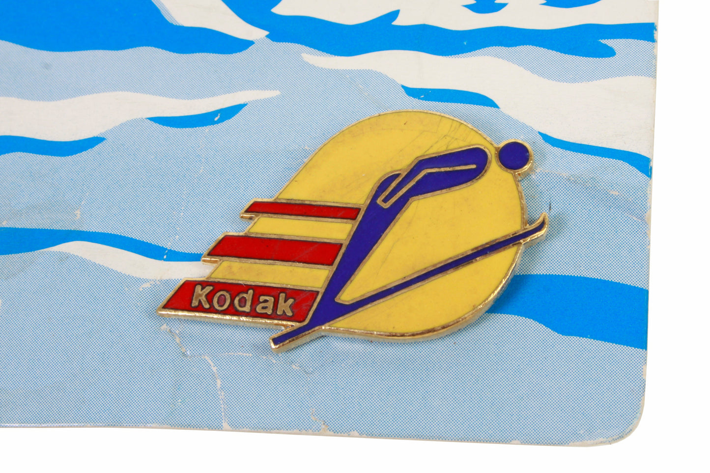 Vintage Kodak Olympic Skiing Skier Ski Lapel Enamel Pin