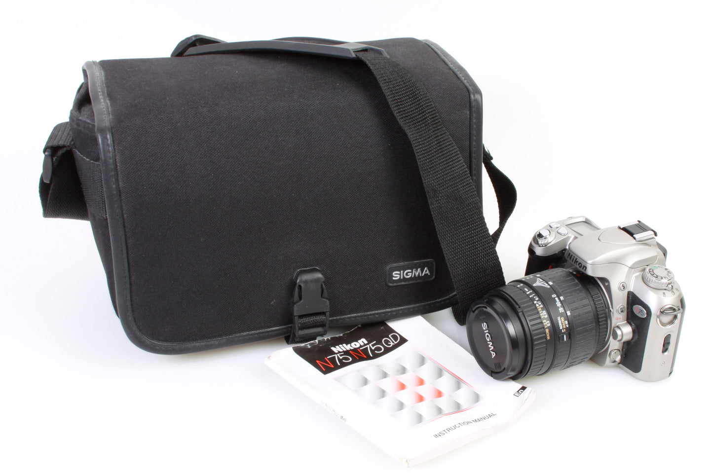 Nikon N75 35mm Film SLR Camera Body w AF 28-90mm Lens + Instructions + Case