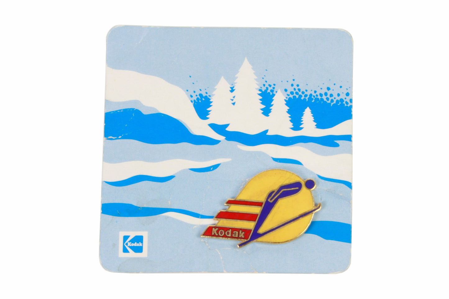 Vintage Kodak Olympic Skiing Skier Ski Lapel Enamel Pin
