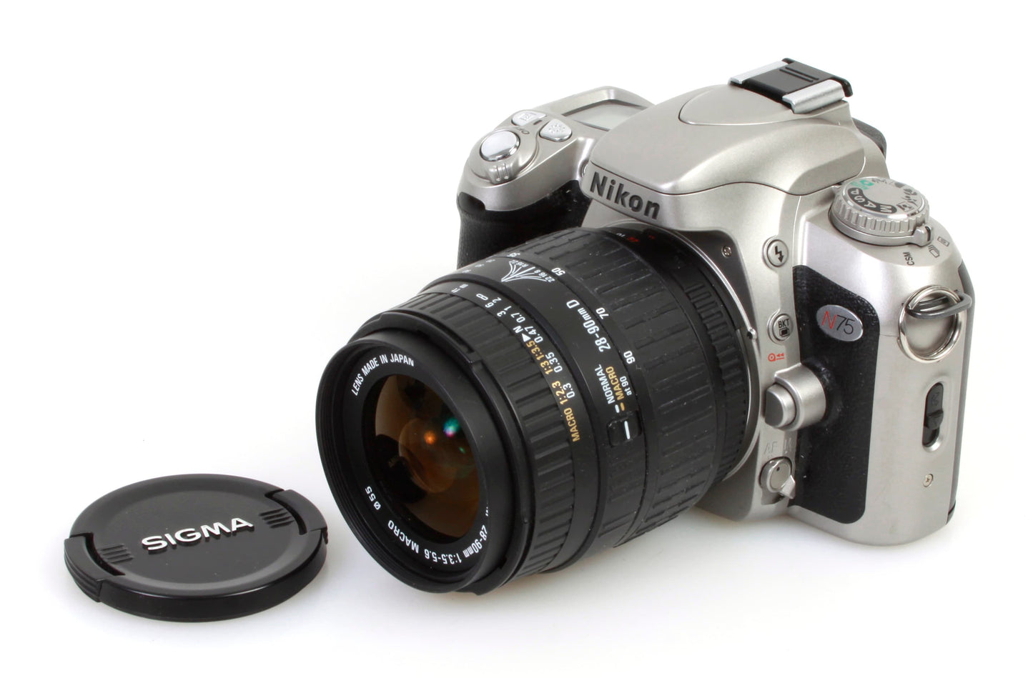 Nikon N75 35mm Film SLR Camera Body w AF 28-90mm Lens + Instructions + Case