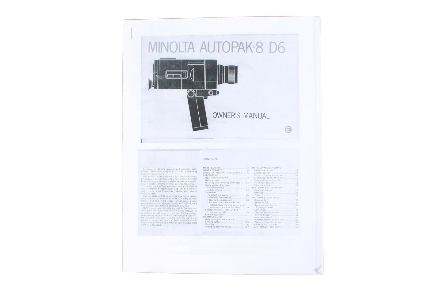 Minolta Autopak-8 D6 Manual