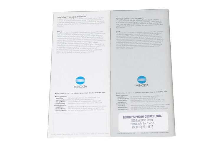 8000I & System Minolta Maxxum Brochure Set 2