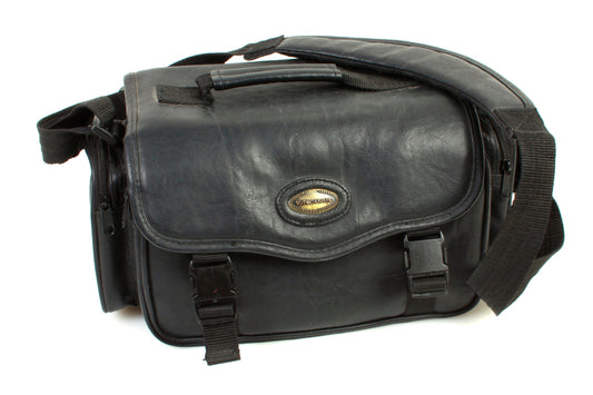 Vintage Leather Camera Bag 1960s Black