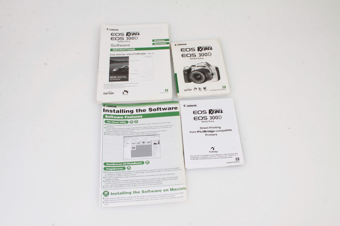 Canon  300D Digital Rebel Instruction Solution Disk manual