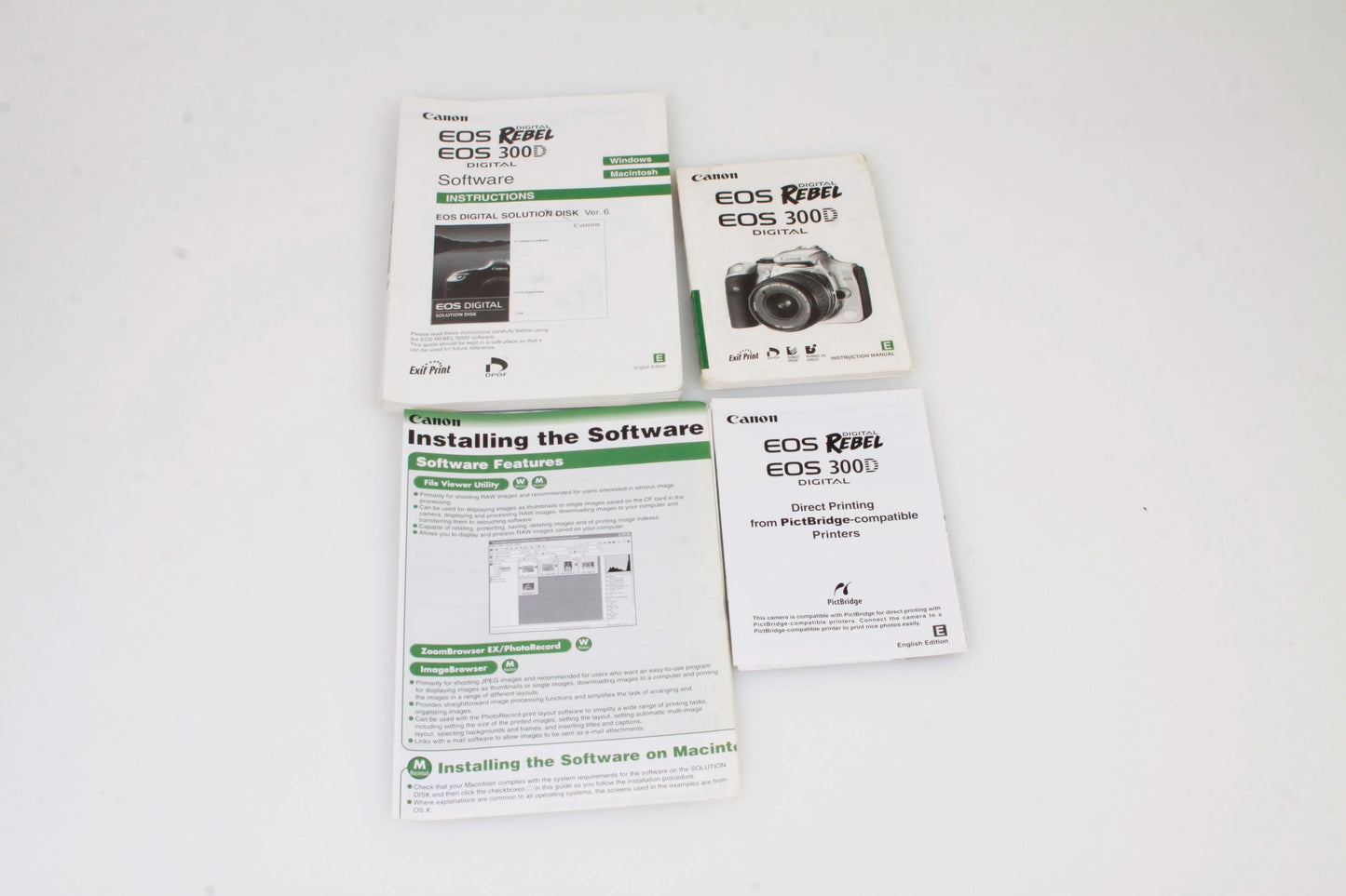 Canon  300D Digital Rebel Instruction Solution Disk manual