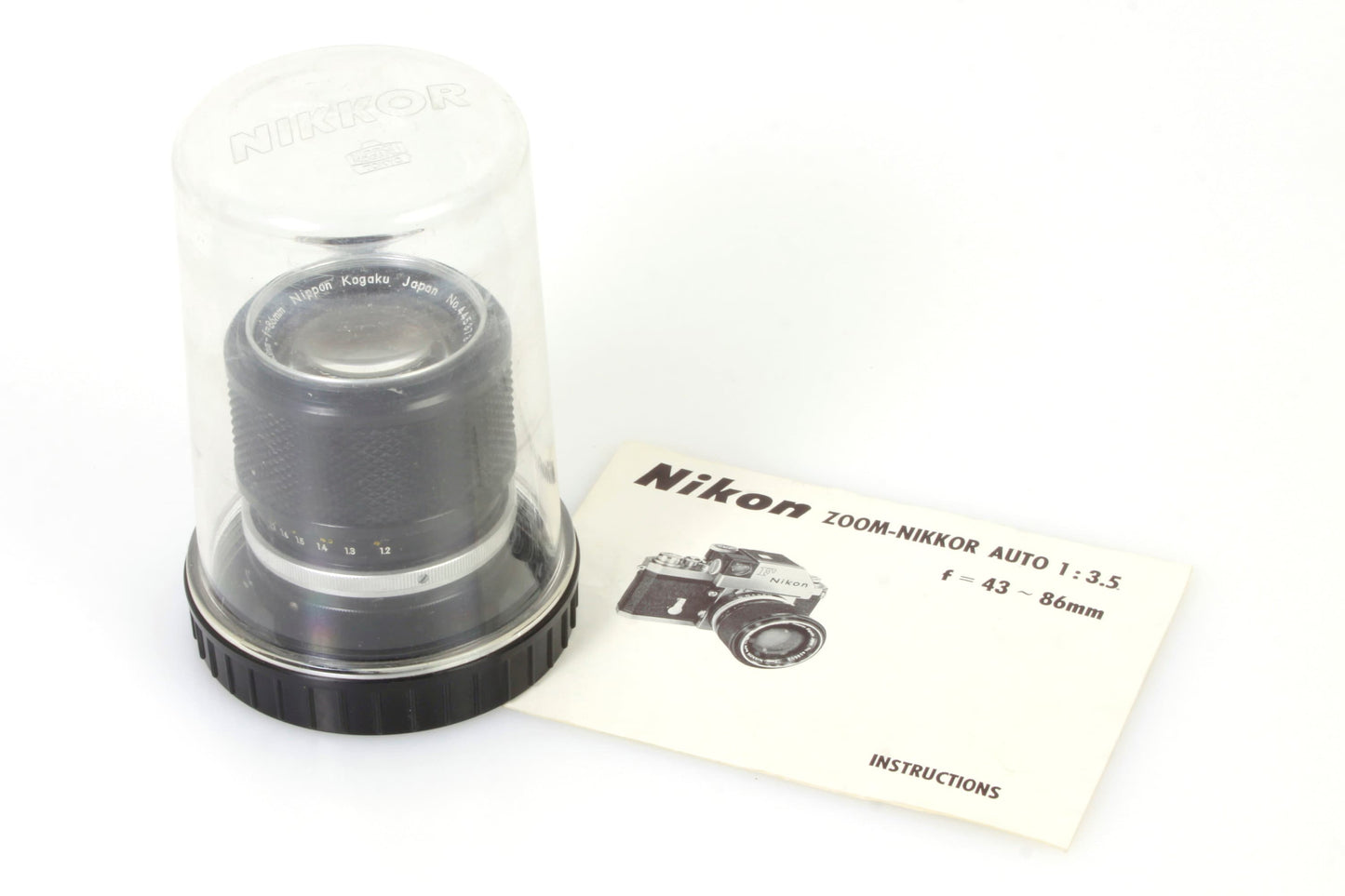Nikon Film Lens Zoom-Nikkor 43-86mm Lens 1:3.5 w/ Case & Manual
