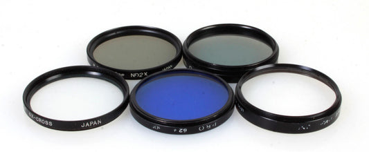 52mm Lens Filters - N.D., Polarizer, Closeup, Blue