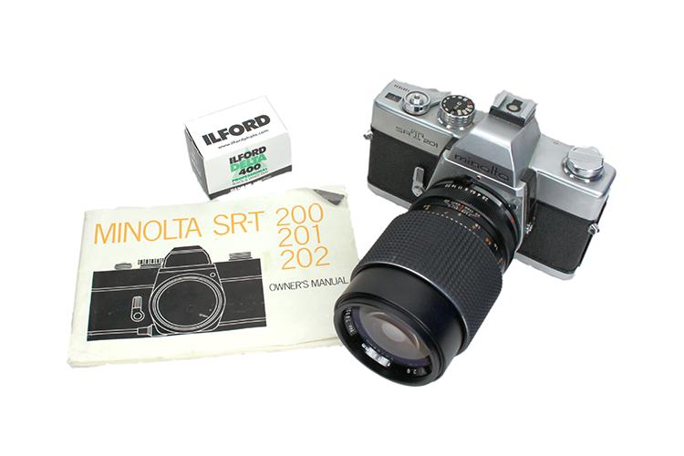 Student Manual 35mm Camera w 135mm 2.8 Prime Lens + B&W Film, Working