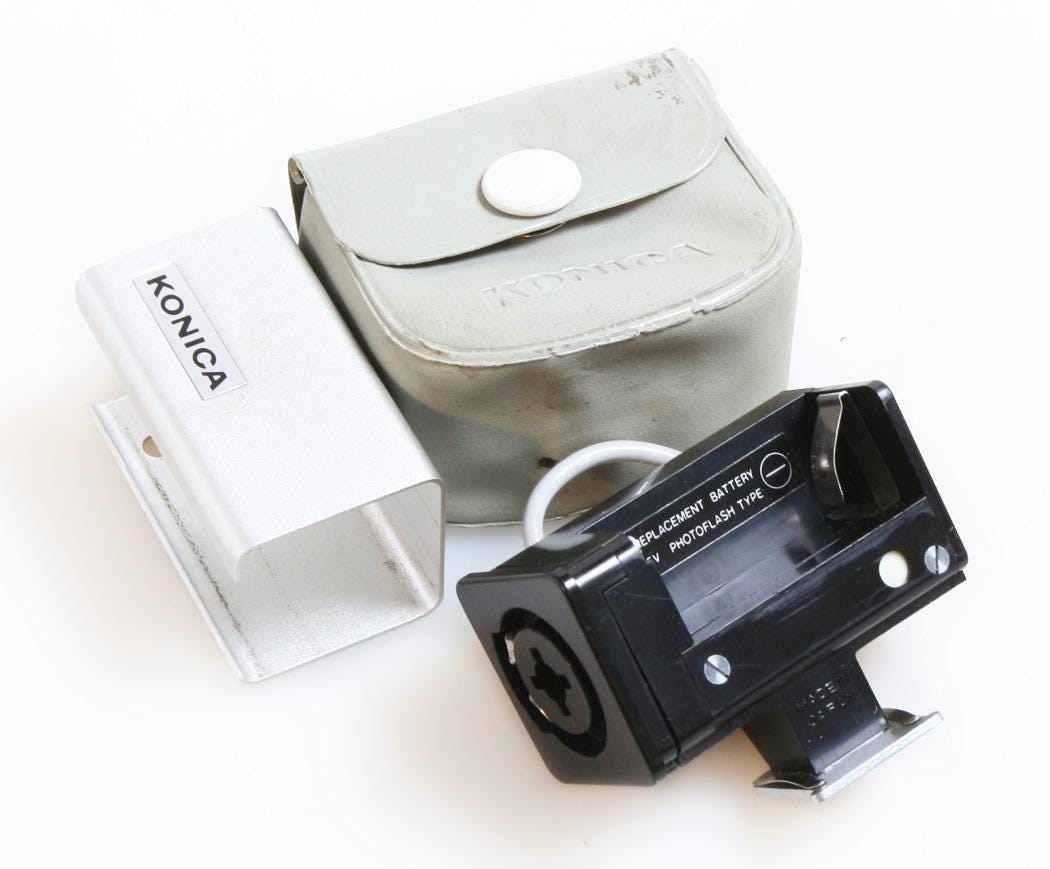 Konica Camera Cube Flash with Case