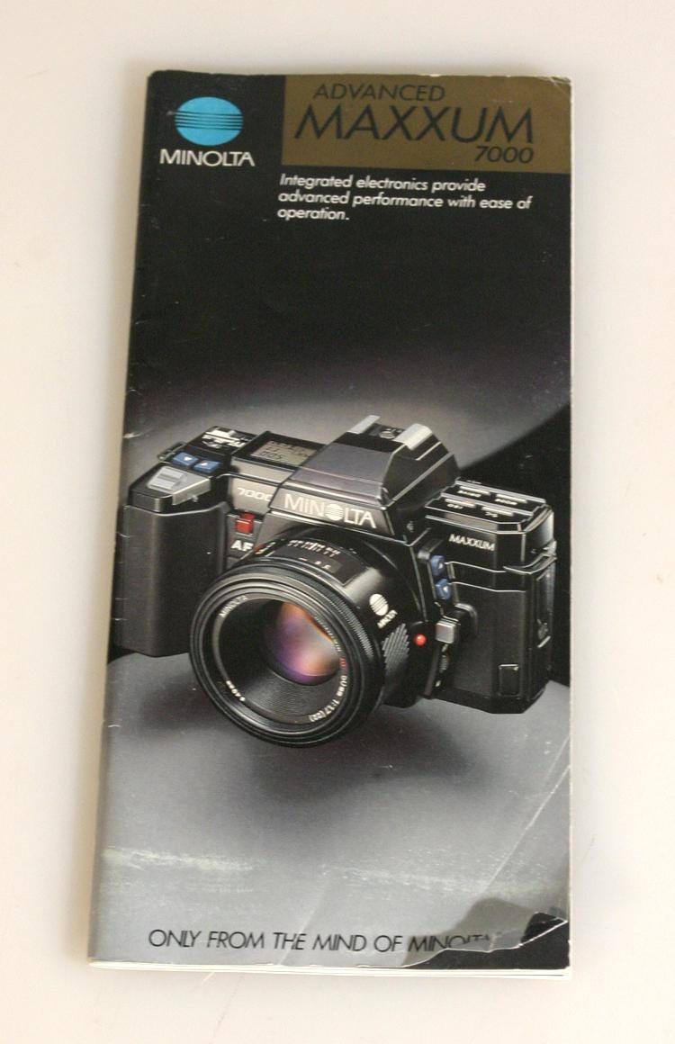 Minolta Maxxum 7000 Original Information Booklet