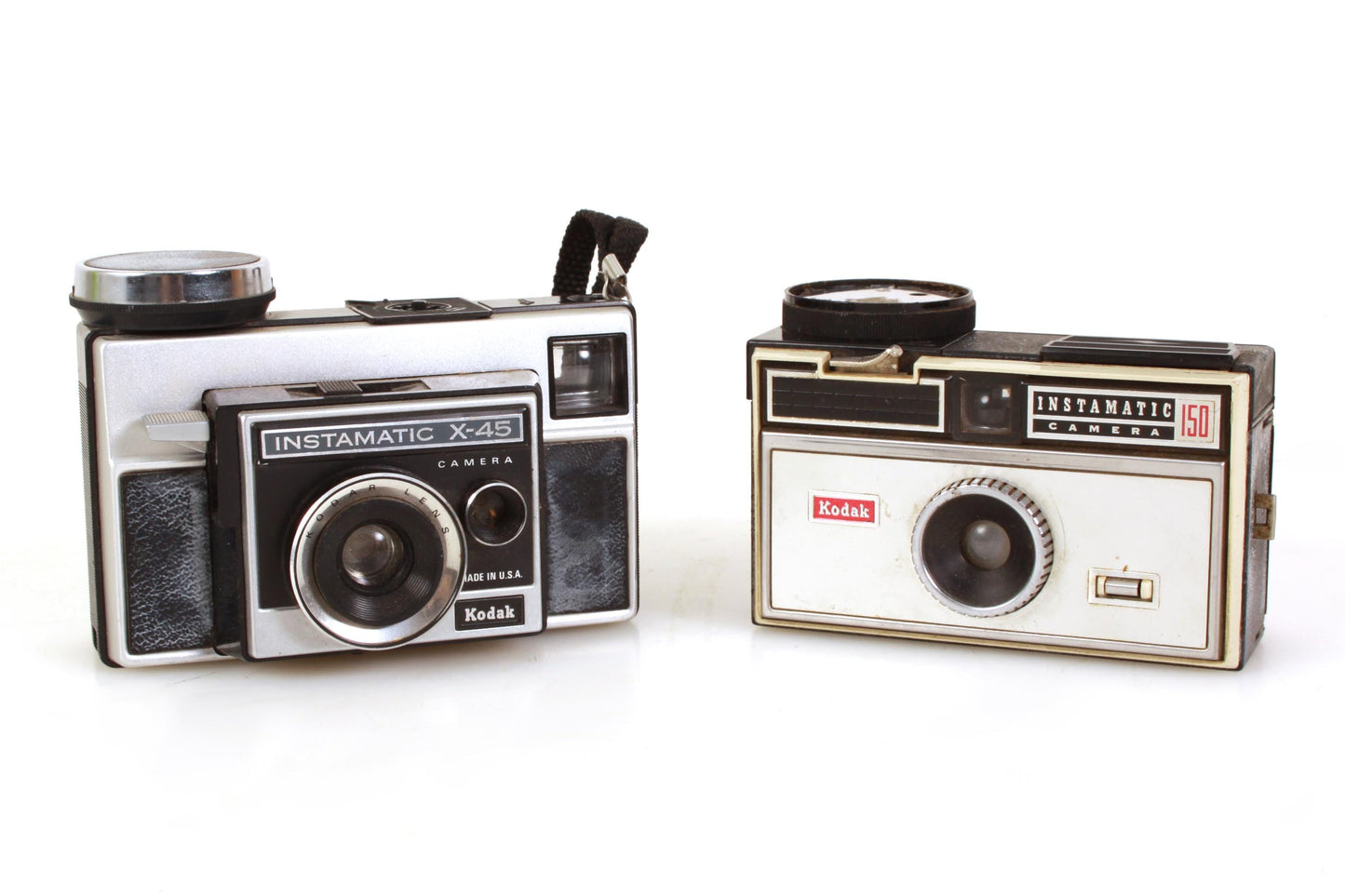Art Deco Kodak Camera Lot of 5 Instamatic X-15F X-45 150 154 333 For Display