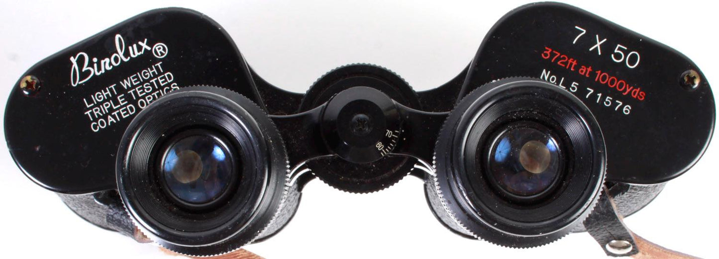 Vintage Binolux Binoculars 7x50 w/Leather Case