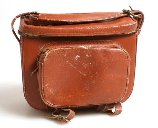 1950s Camera Case//Vintage Carrying Case//Purse//Brown Bag