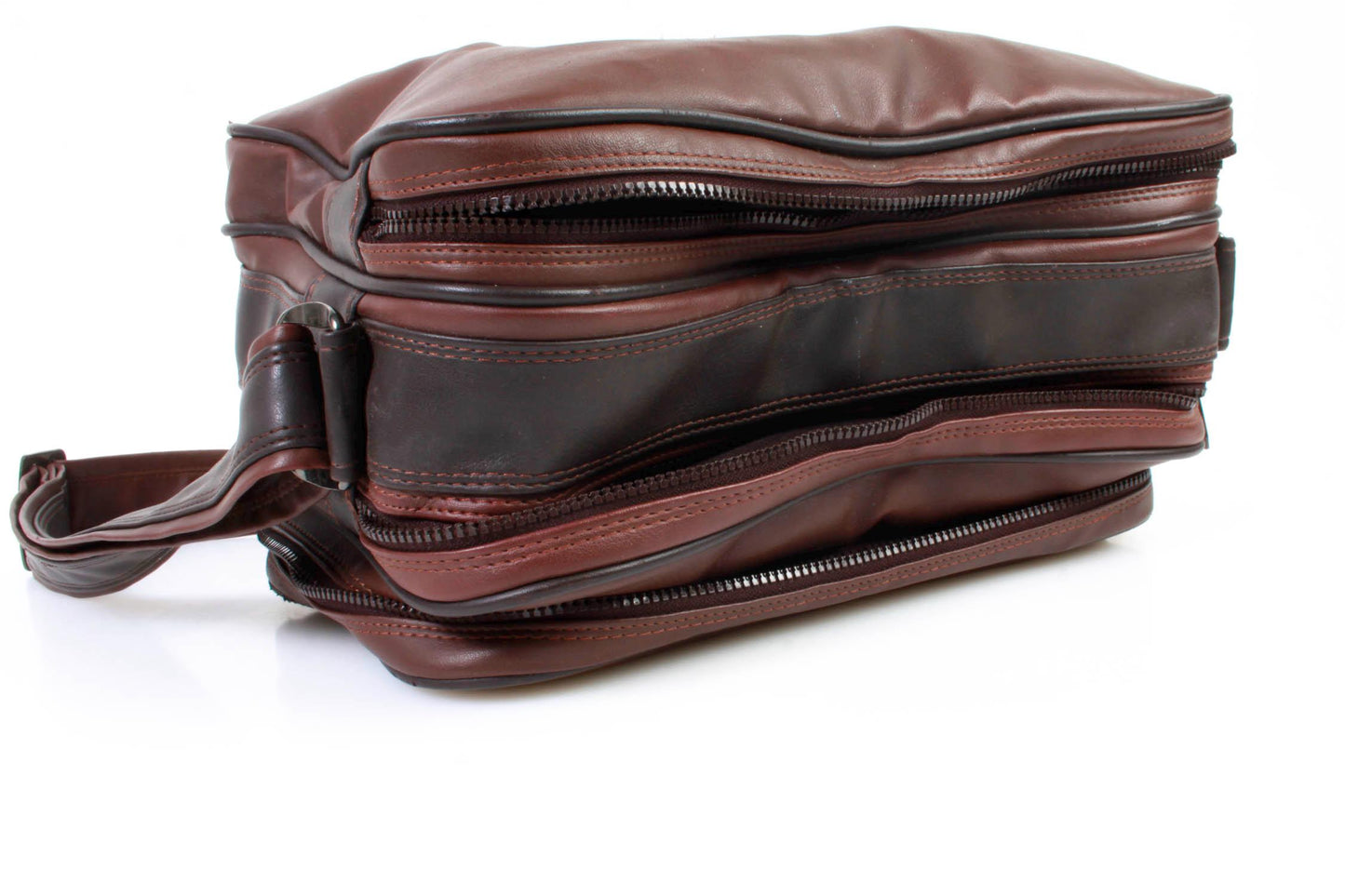 Vintage Camera Bag 1970s Brown with Strap and 3 Pockets