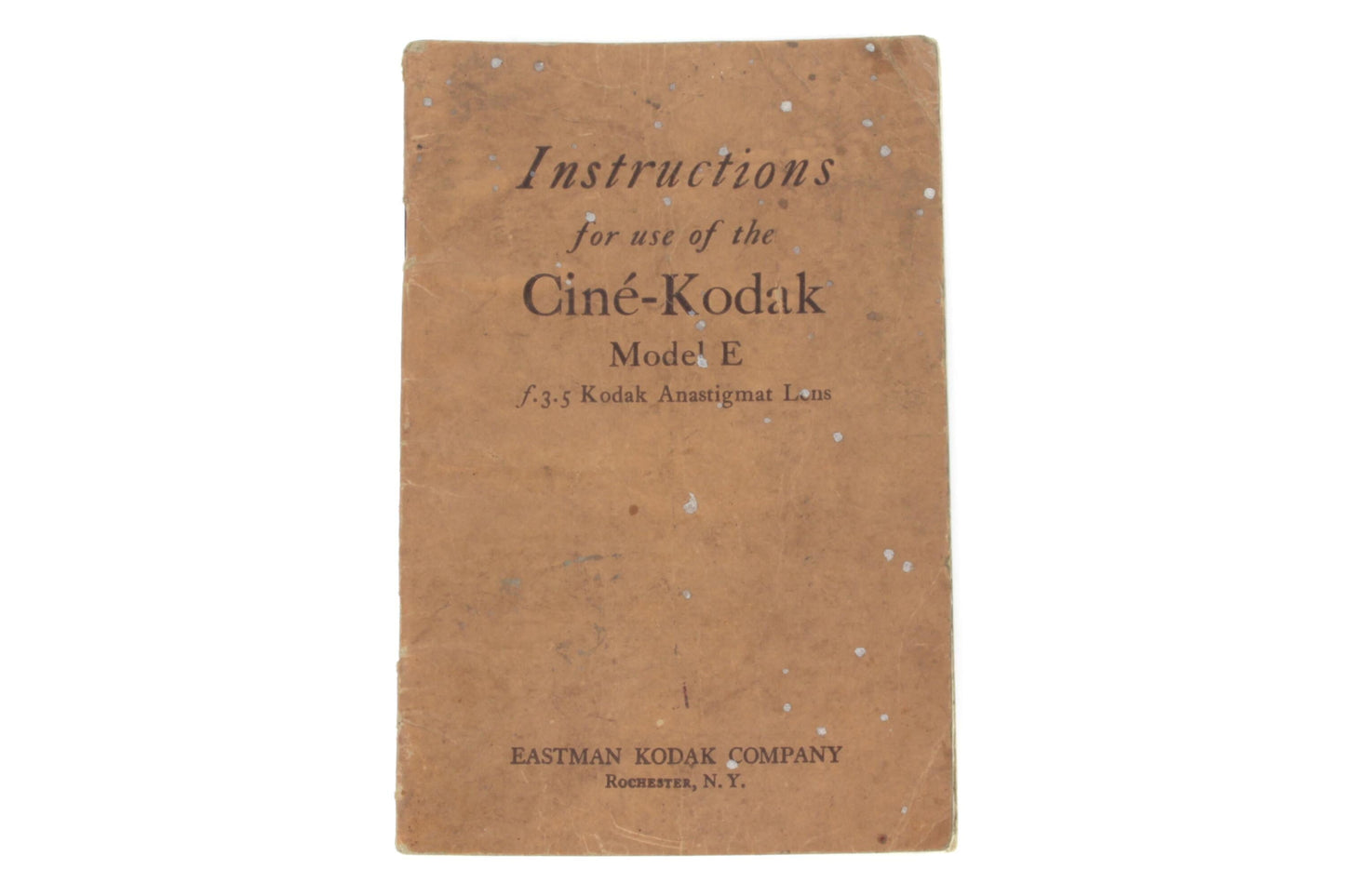 Kodak Cine Model E Instructions - FAST N FREE