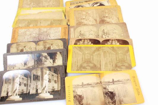 Stereoview Cards Lot of 14 with Viewer