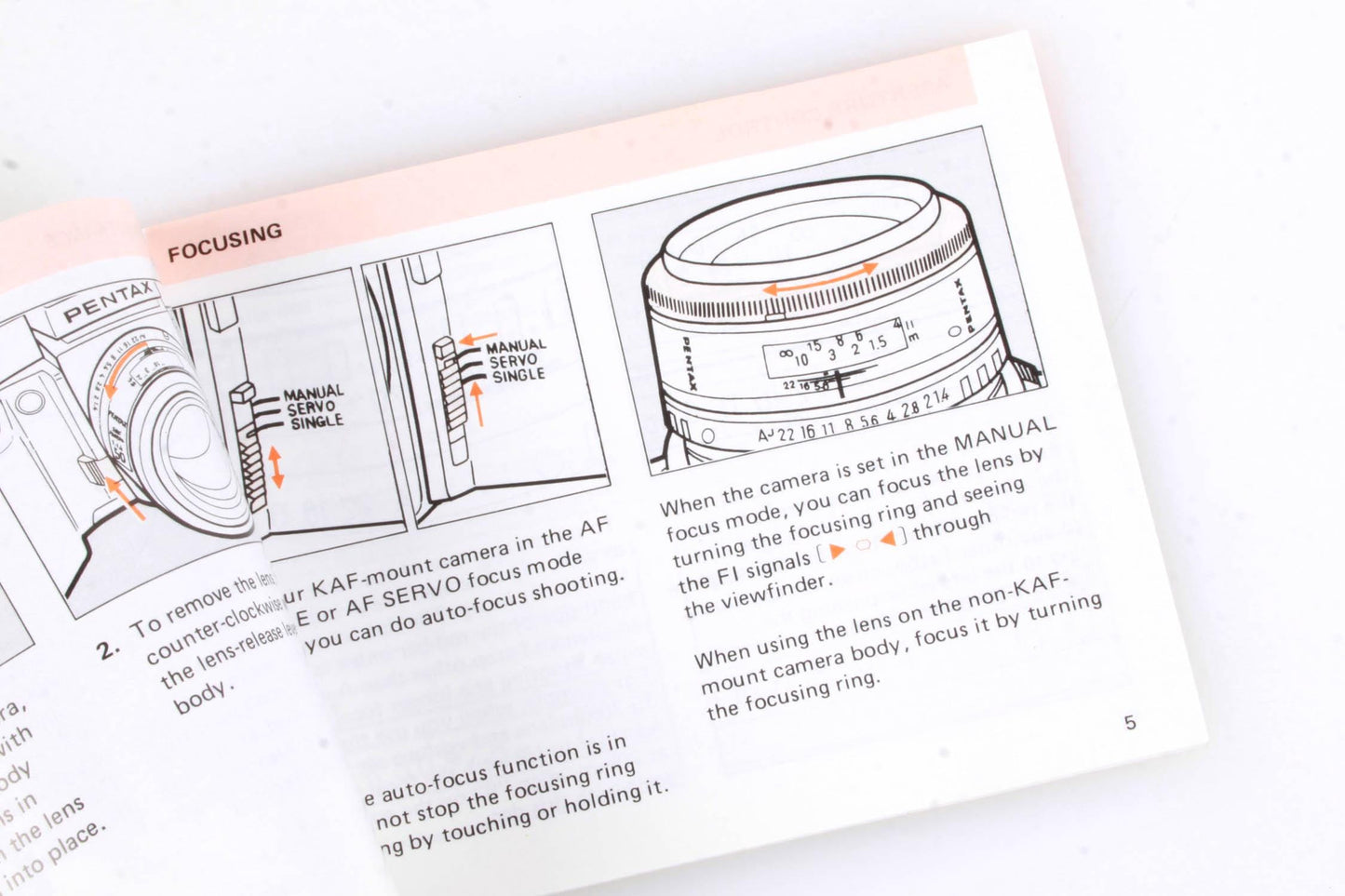 Pentax SMC F interchangeable lenses booklet