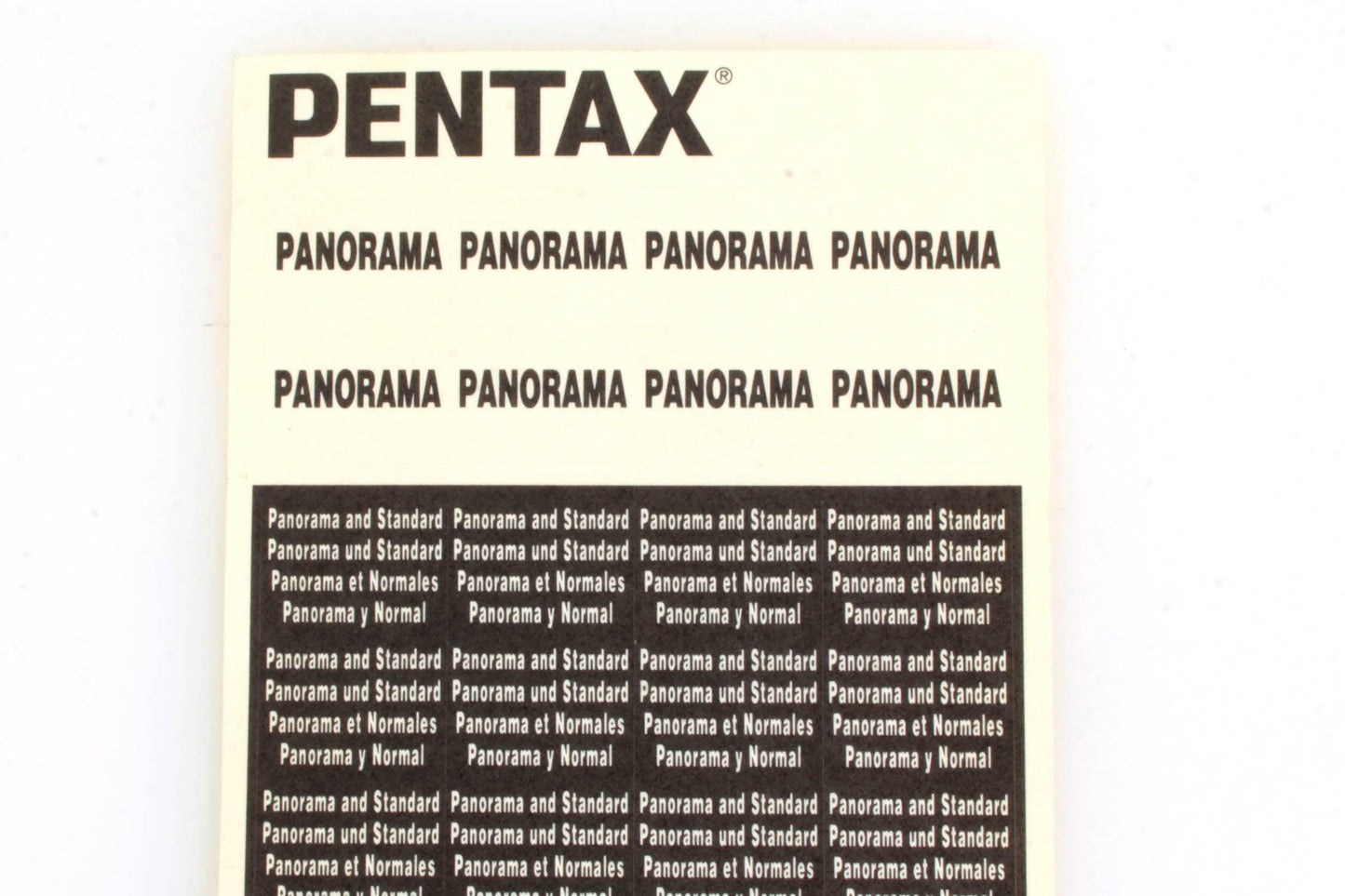 Pentax Panorama Film Stickers
