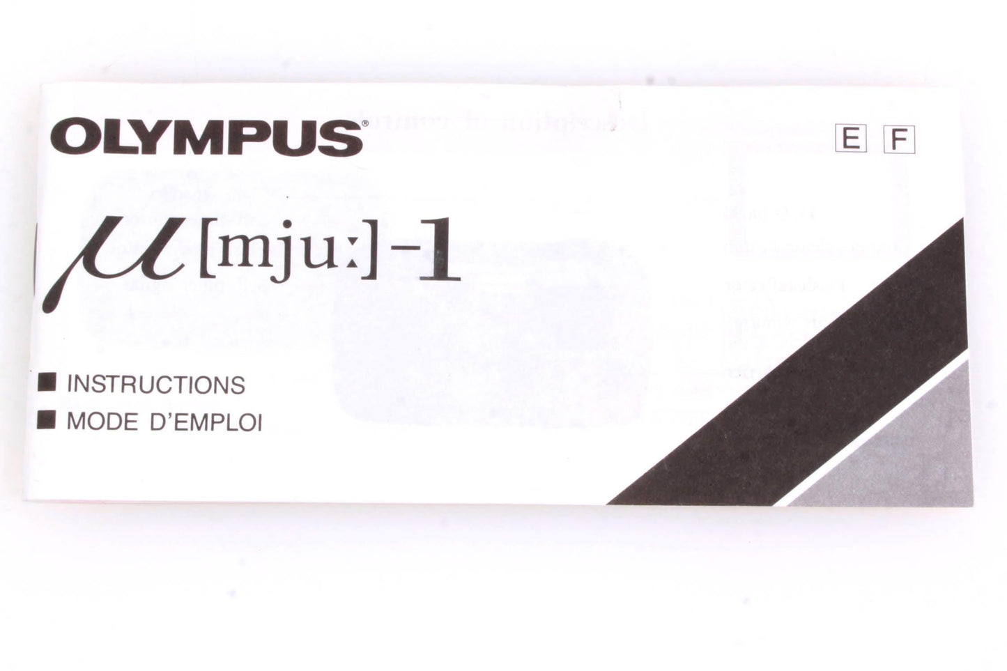 Olympus MJU-1 Instruction Booklet