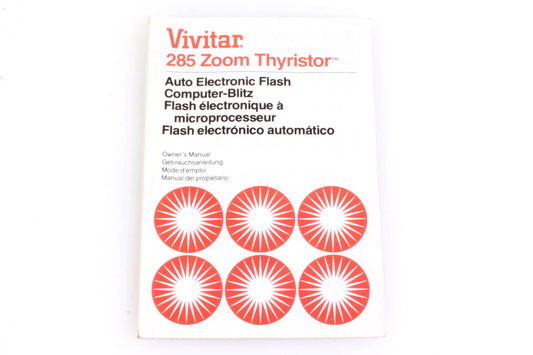 Vivitar 285 Zoom Thyristor Flash Manual