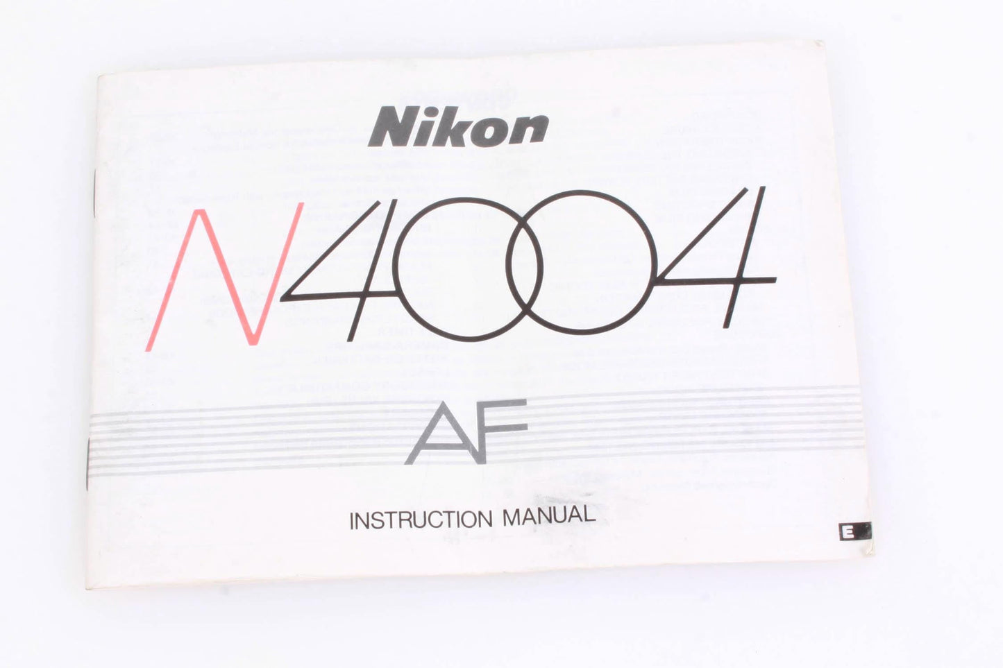 Nikon N4004 Camera Manual