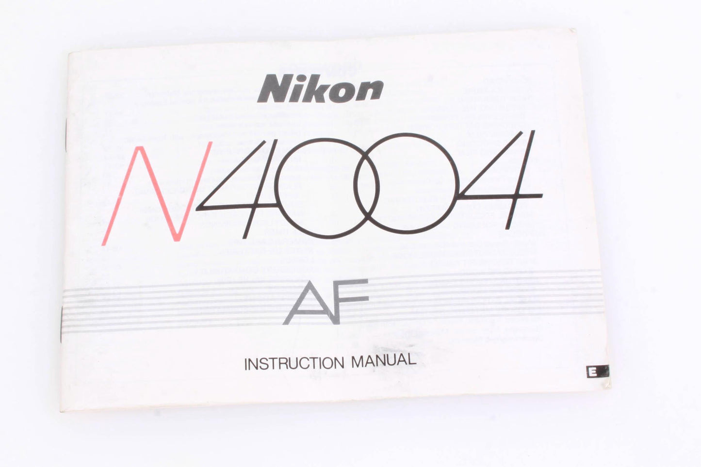 Nikon N4004 Camera Manual