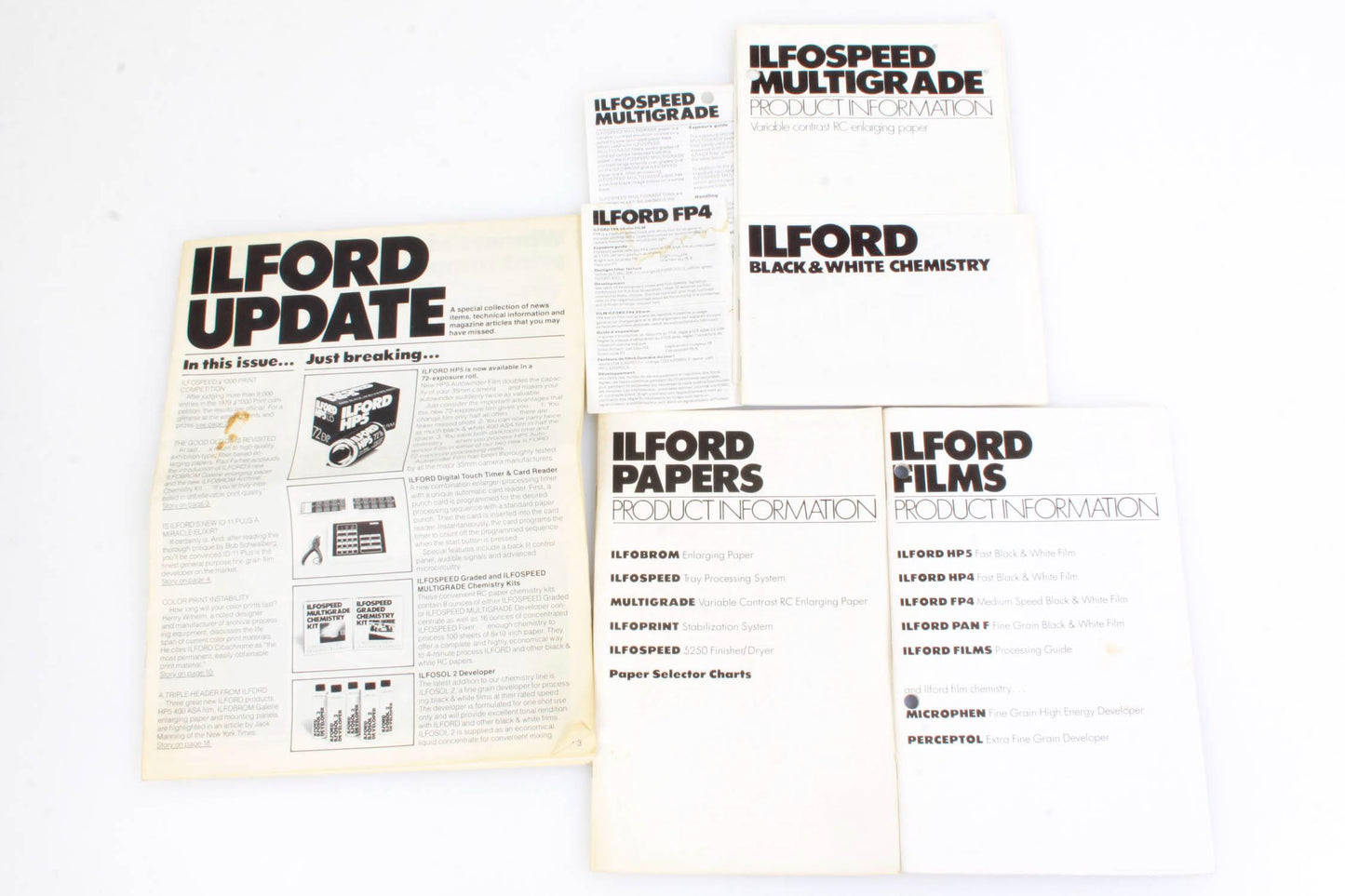 Various Ilford Product Guides