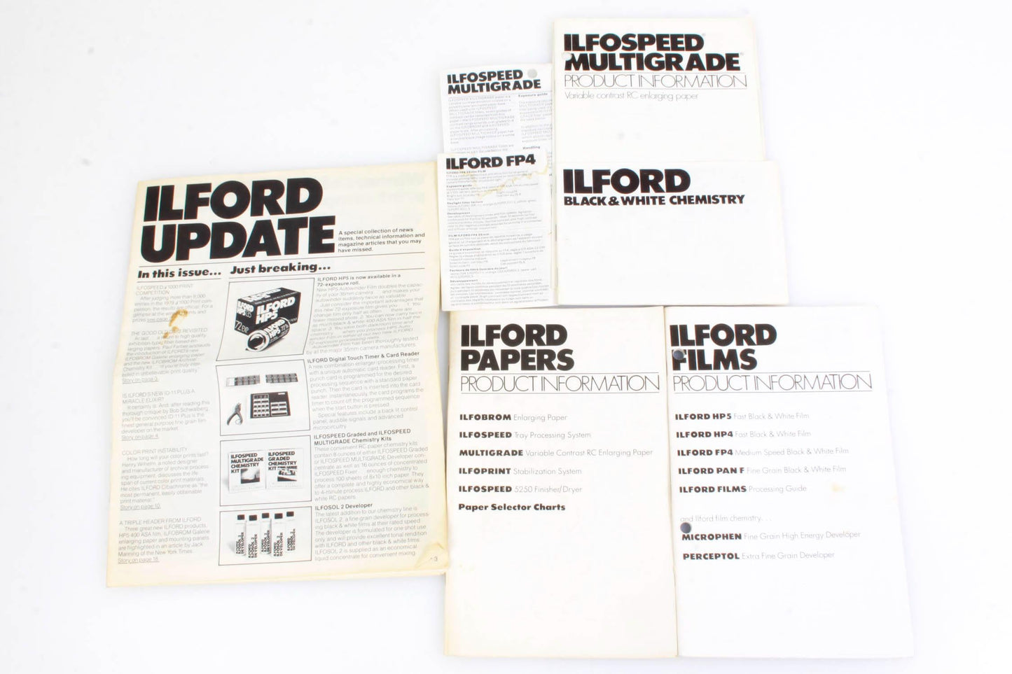 Various Ilford Product Guides