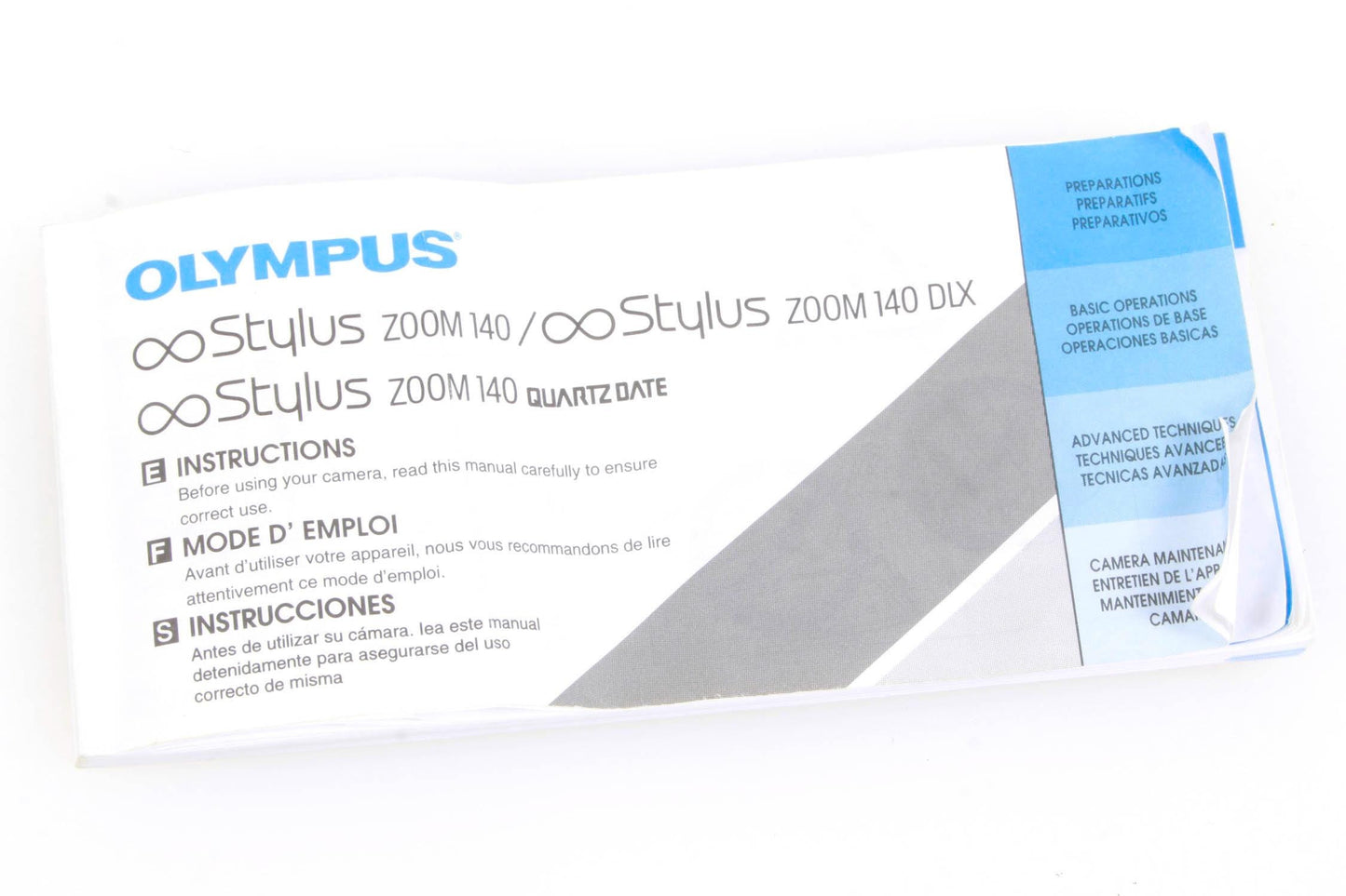 Olympus Stylus Zoom 140 Instructions