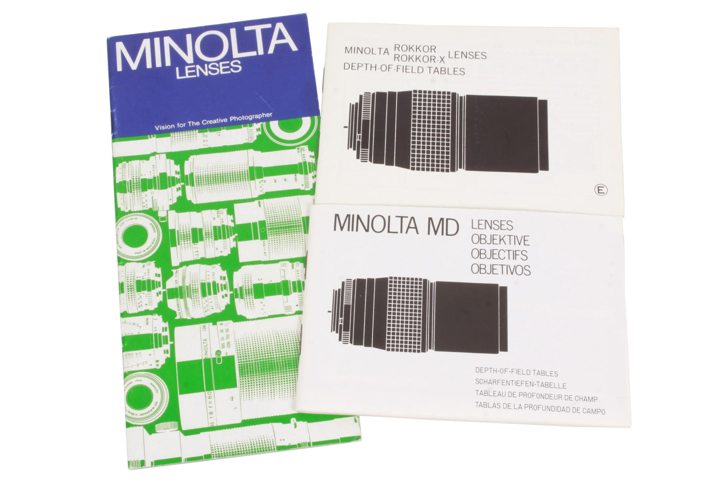 Minolta Film Lens Brochures (3) FREE SHIPPING