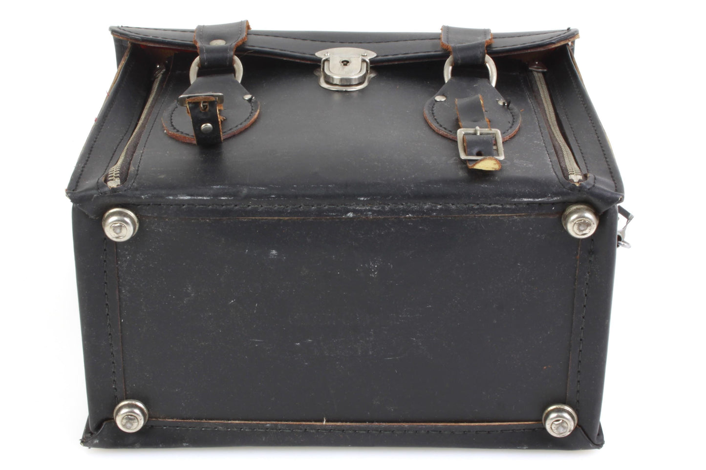Camera Bag Vintage 1980s Black Leather