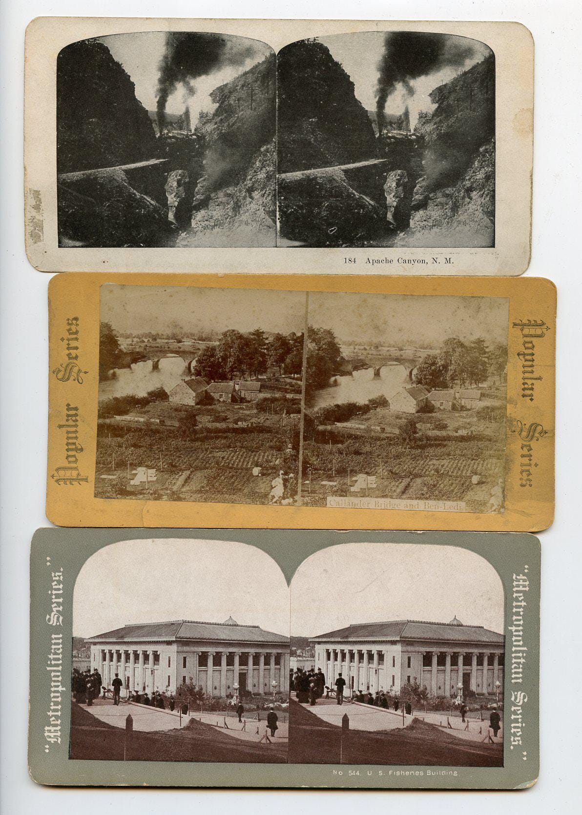 Antique Stereoviews Lot of Five, Various Views, Wood Duck, Italy, Train