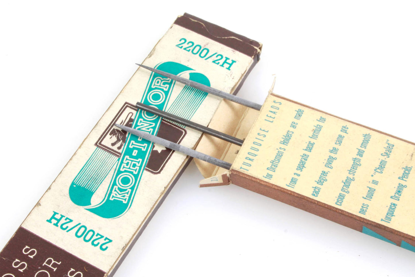 Vintage Turquoise Drawing Pencils and Graphite with Mechanical Pencil