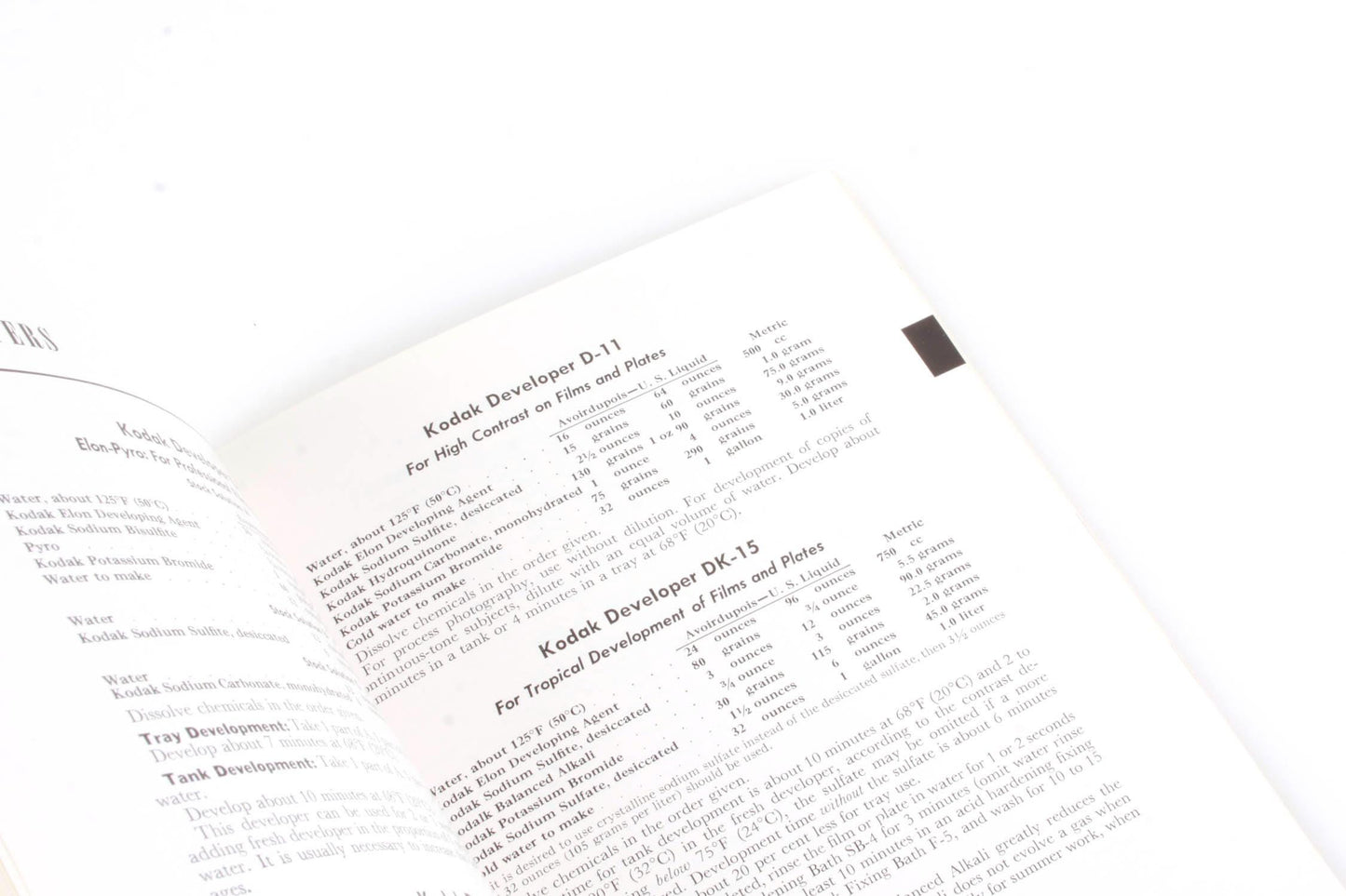 Kodak Data Book Processing and Formulas