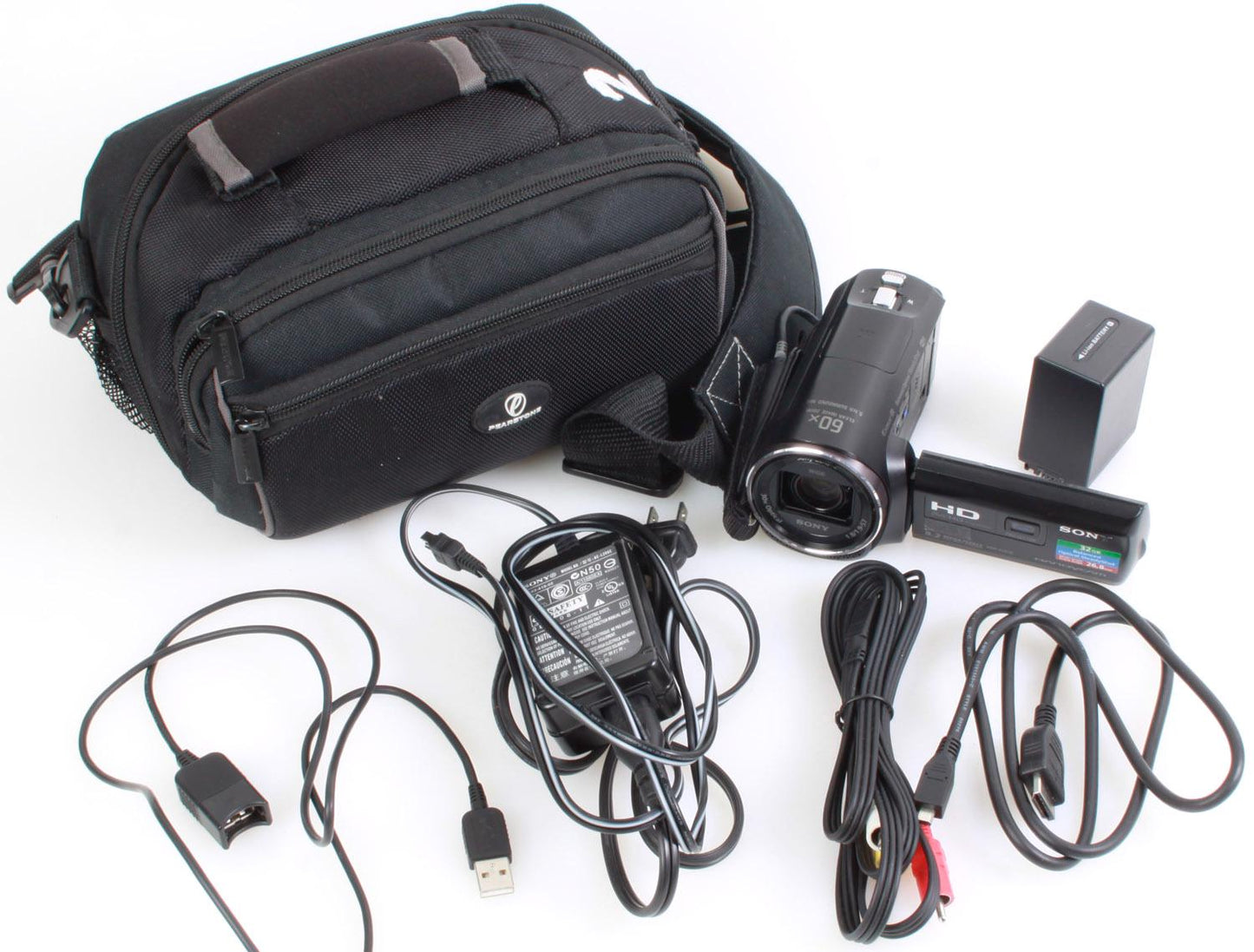 Sony Handycam w/ Built in Projector, Batteries, Cords, Case