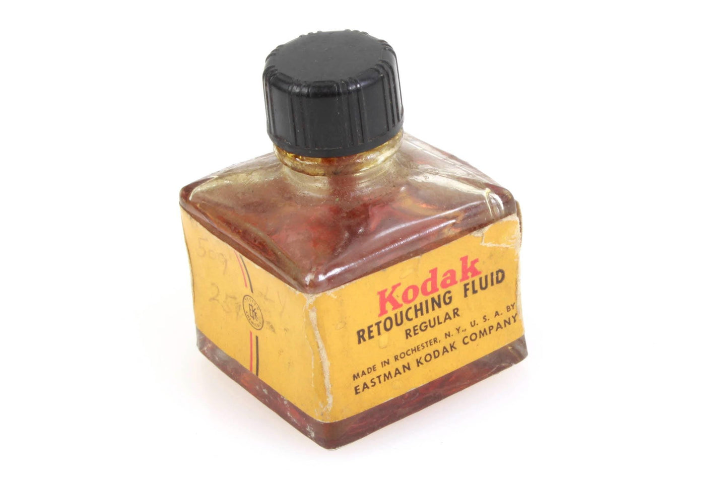 Vintage Kodak Retouching Fluid 1/2 Ounce Glass Bottle