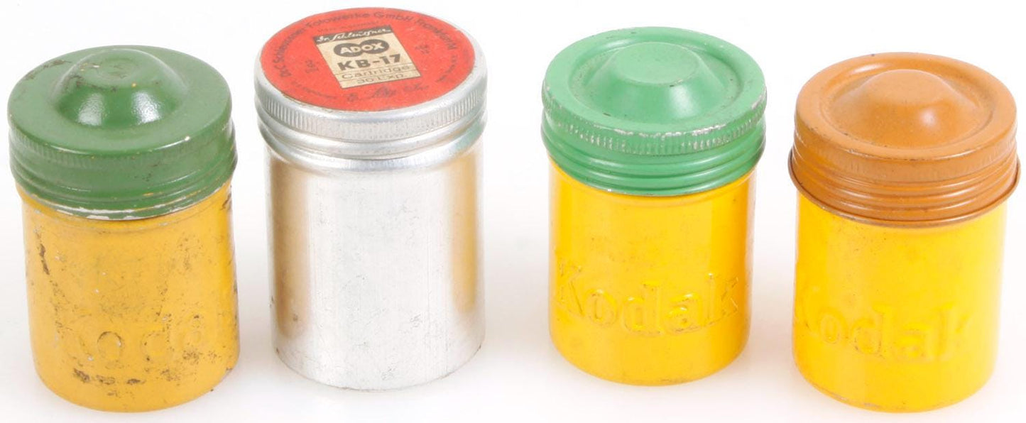 Vintage 35mm Film Cans Set of 4