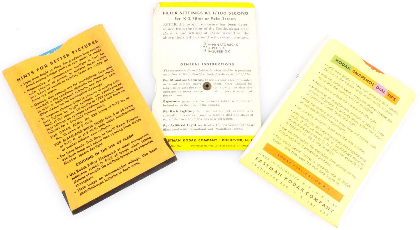 Vintage Kodak Snap Shot/Film/Flash Guides Set of 3