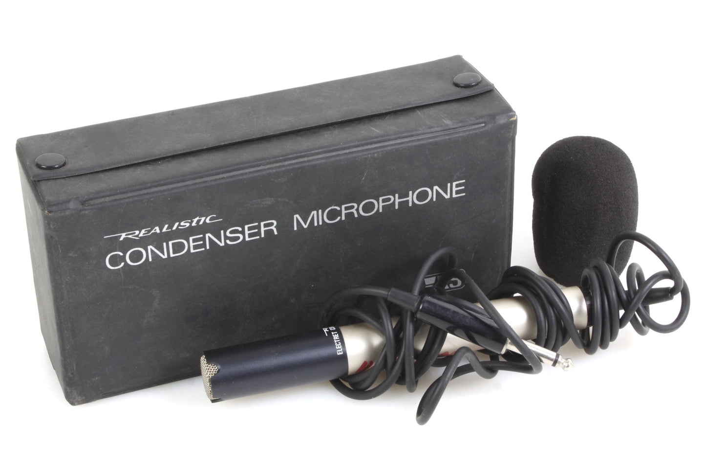 Realistic Electret Condenser Microphone Mic in Case w/ Windscreen Hinzman