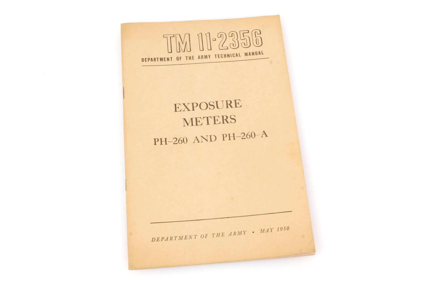 DA Technical Manual: Exposure Meters PH-260and PH-260A 1950s