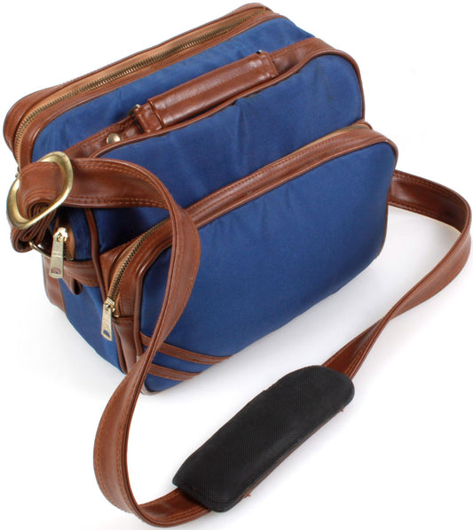 Camera Bag 1970s Blue/ Brown