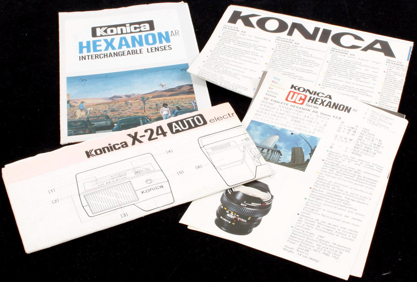 Konica Hexanon Lens Brochure Lot of 4