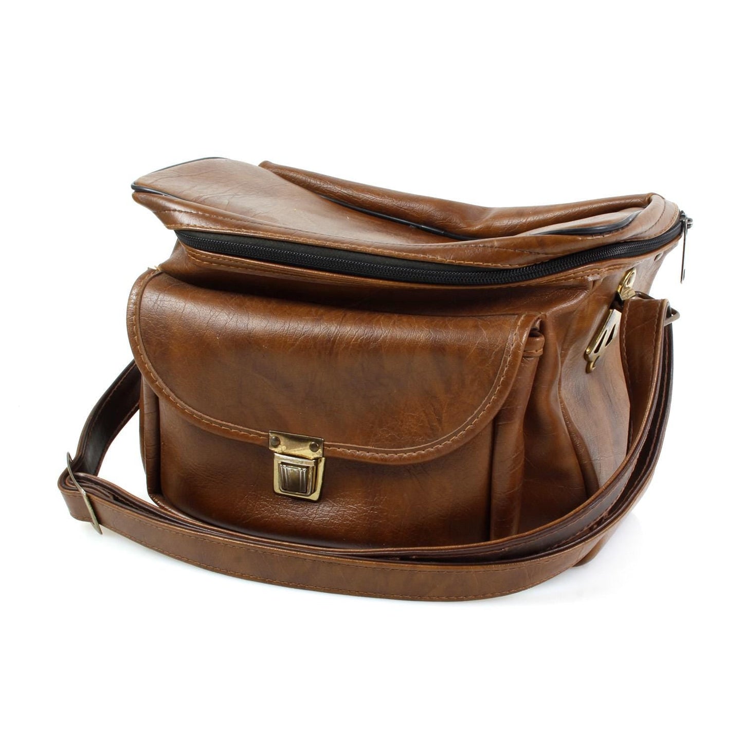 Vintage Leather Camera Bag Brown Leather Medium