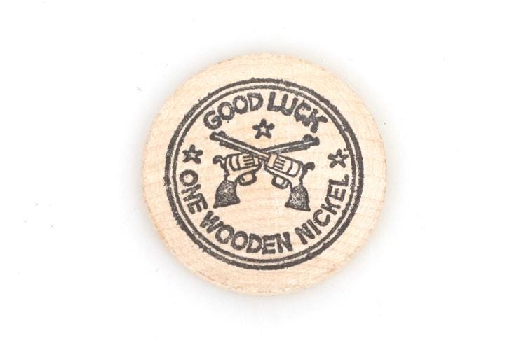 Photographic Wooden Nickel Fast N Free