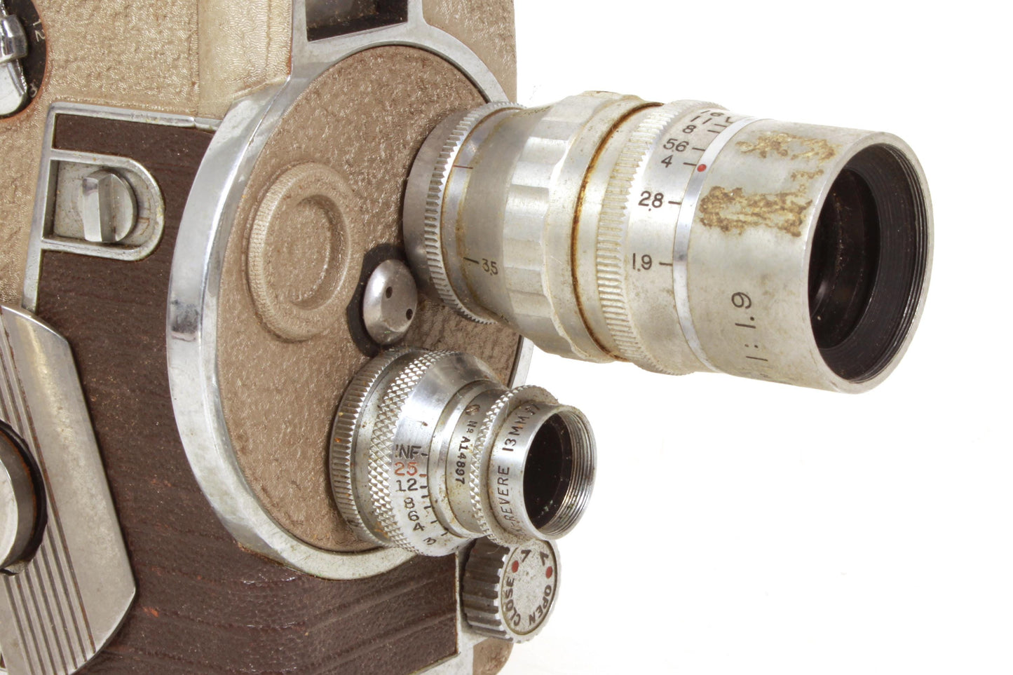 Revere 8 Model B-63 8mm Art Deco Movie Camera w/ 2 Lenses