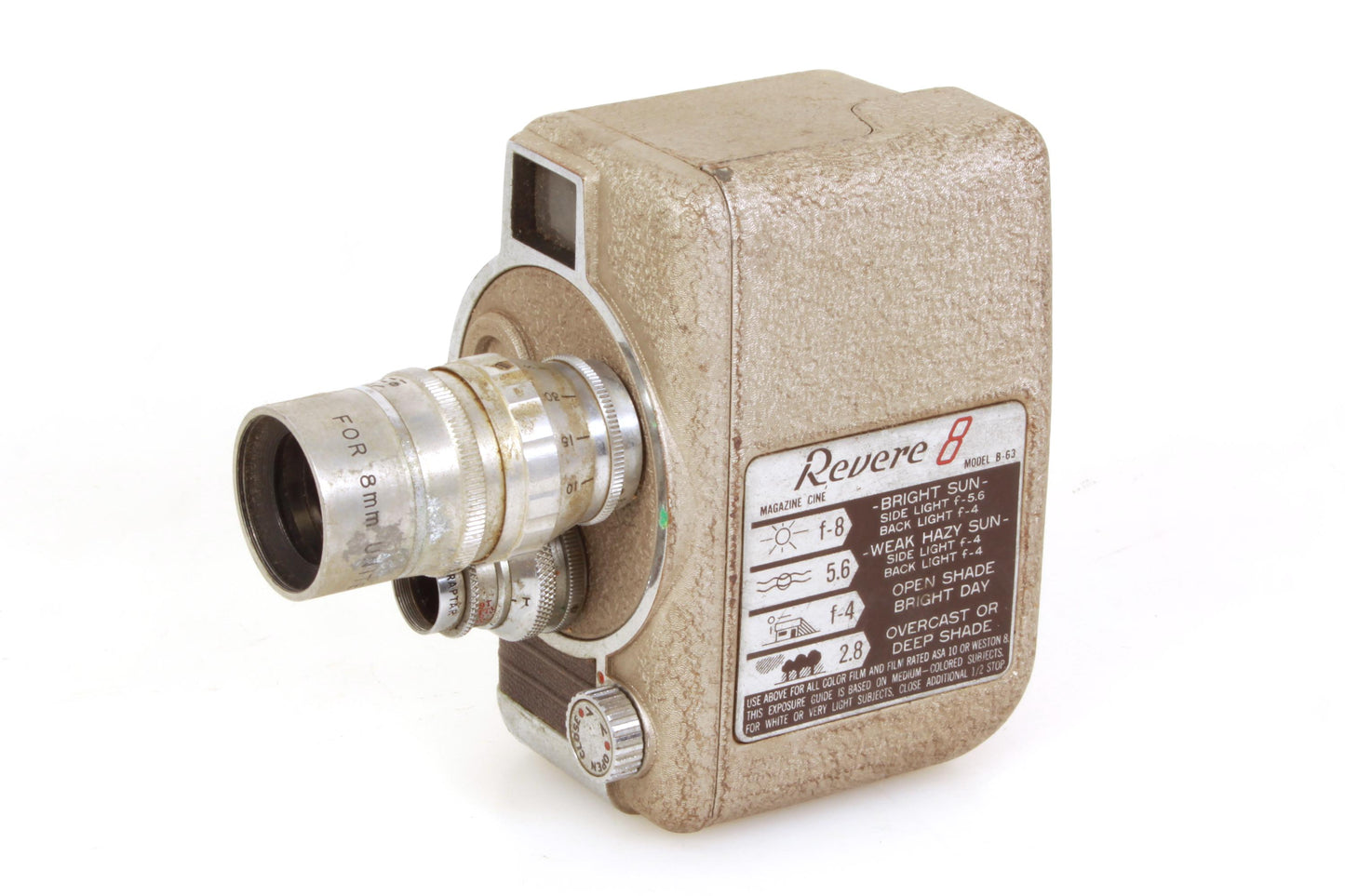 Revere 8 Model B-63 8mm Art Deco Movie Camera w/ 2 Lenses